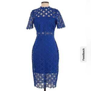 Lulu's Royal Blue Lace Midi Dress